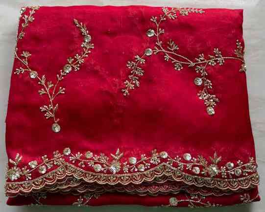 Red Organza Sarees