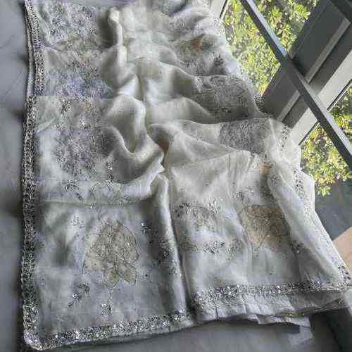 Partywear Organza Lace Sarees