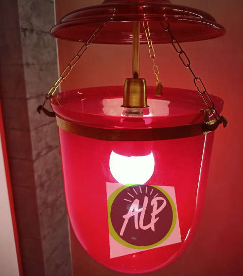 Red Glass Hanging Lamp