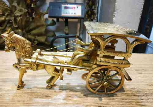 Decorative Items Brass Horse Cart