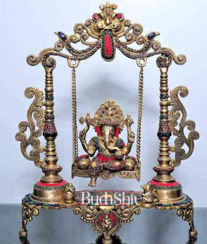 Kirtimukha Ganesha on a Swing