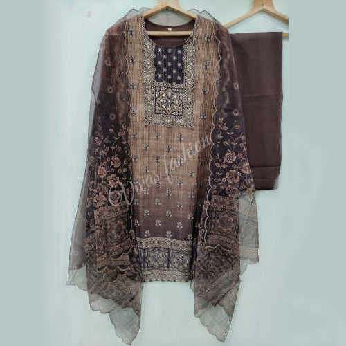 Digital Print Chanderi Suit Set