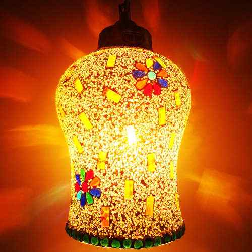 Contemporary Glass Mosaic Pendant Lamp