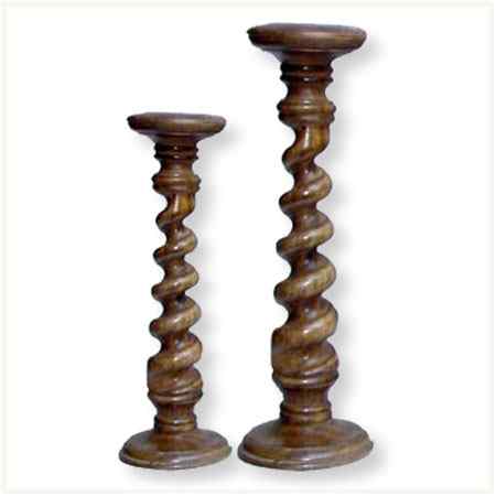 Wooden Pillar Candle Stand