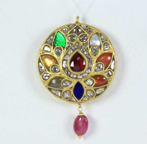 Diamond Navratna Pendant
