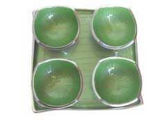 Metal Serving Tray & Bowls