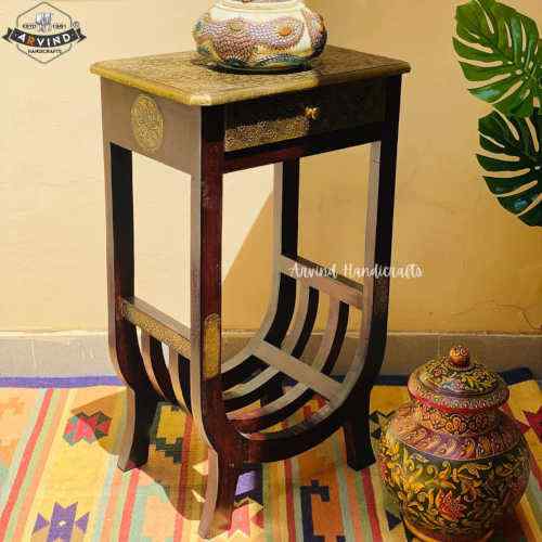 Wooden Handicrafts Magazine Holder with Drawer