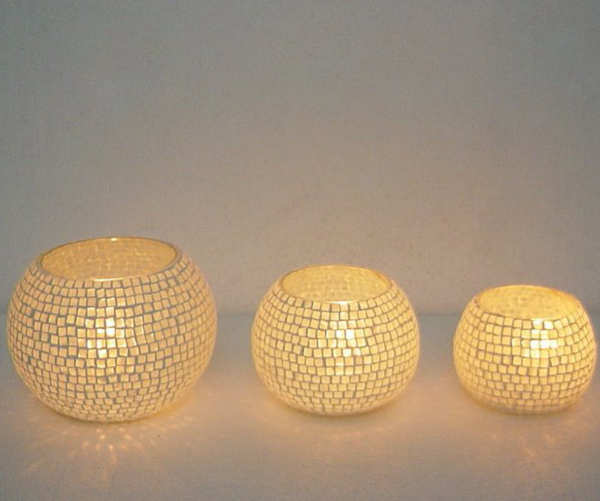 Glass Mosaic Tealight Candle Holder