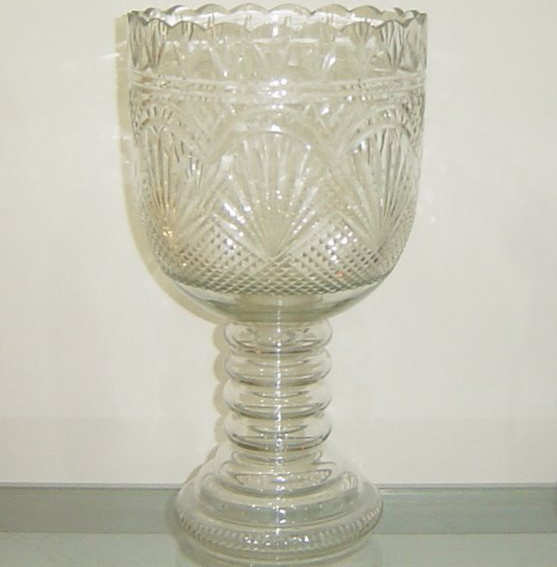 Cut Crystal Trophy Shape Candle Holder