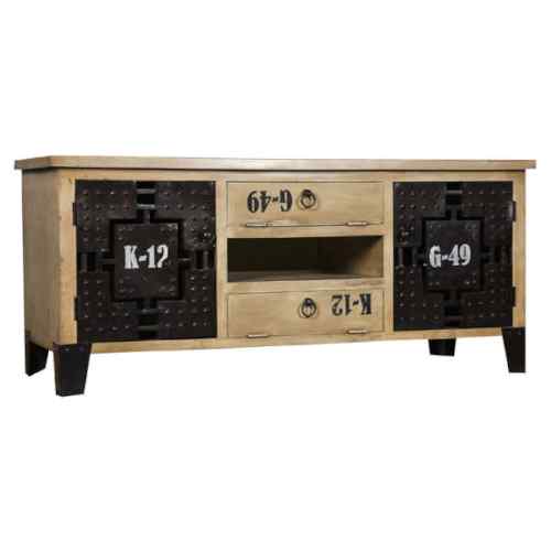 Antique Wood & Iron Cabinet