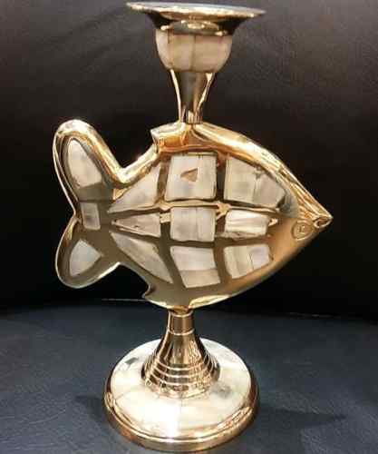 Fish Shape Brass Candle Holder
