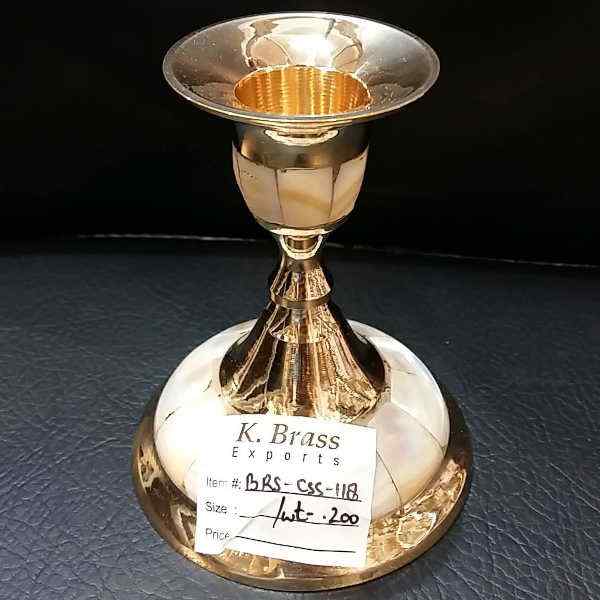 Brass and Mop Single Candle Stand