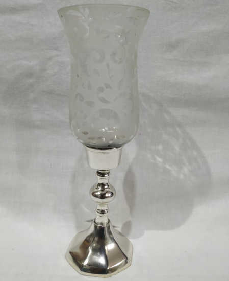 Aluminium Glass Hurricane Candle Stand