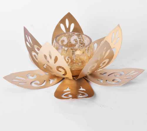 Glass Lotus T-Light Holder