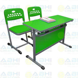 Senior School Double Desk with Chairs in 