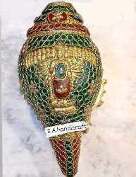 Brass Shankh with Vishnu Viraatroop