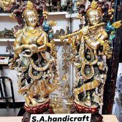 Radha Krishna Brass Statue