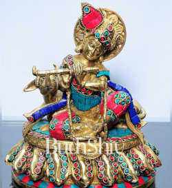 Brass Krishna Idol Handicrafts