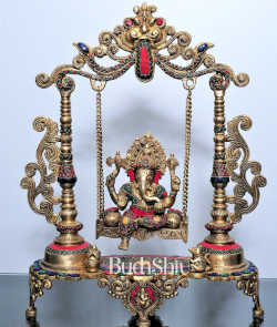 Kirtimukha Ganesha on a Swing