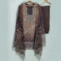 Digital Print Chanderi Suit Set