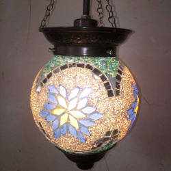 Glass and Brass Hanging Light