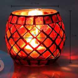 Mosaic Glass Tea Light Votive Candle Holder