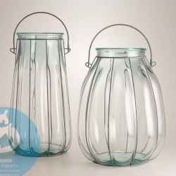 Hurricane Glass Candle Holder with Handle