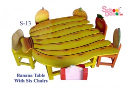 Banana Table and 6 Chairs for Play School