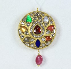 Diamond Navratna Pendant
