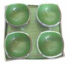 Metal Serving Tray & Bowls