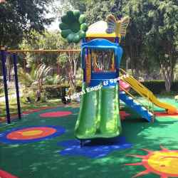 Outdoor Playground Slide and Swing Set