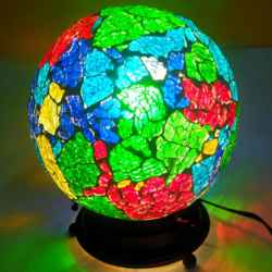 Glass Globe Mosaic Artwork Table Lamps