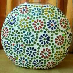 Glass Handicrafts Globe Shape Mosaic Table Lamp
