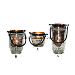 Mercury Glass Hurricane Candle Holder in Firozabad