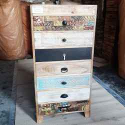 Vintage Wooden Handicrafts Drawer Cabinet