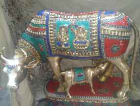Cow and Calf Metal Statue Handicrafts