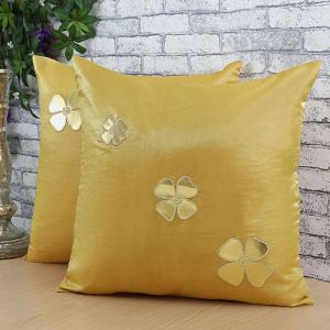 Embroidered Satin Silk Cushion Cover