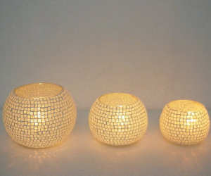 Glass Mosaic Tealight Candle Holder