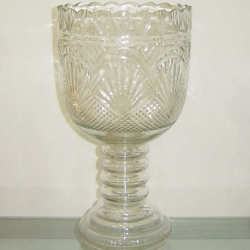 Cut Crystal Trophy Shape Candle Holder