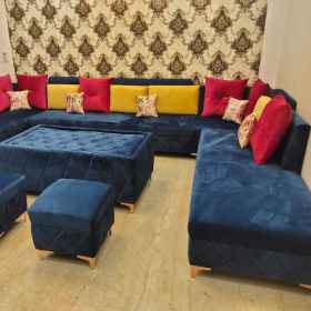 6 Seater Sofa Repair with Puffy