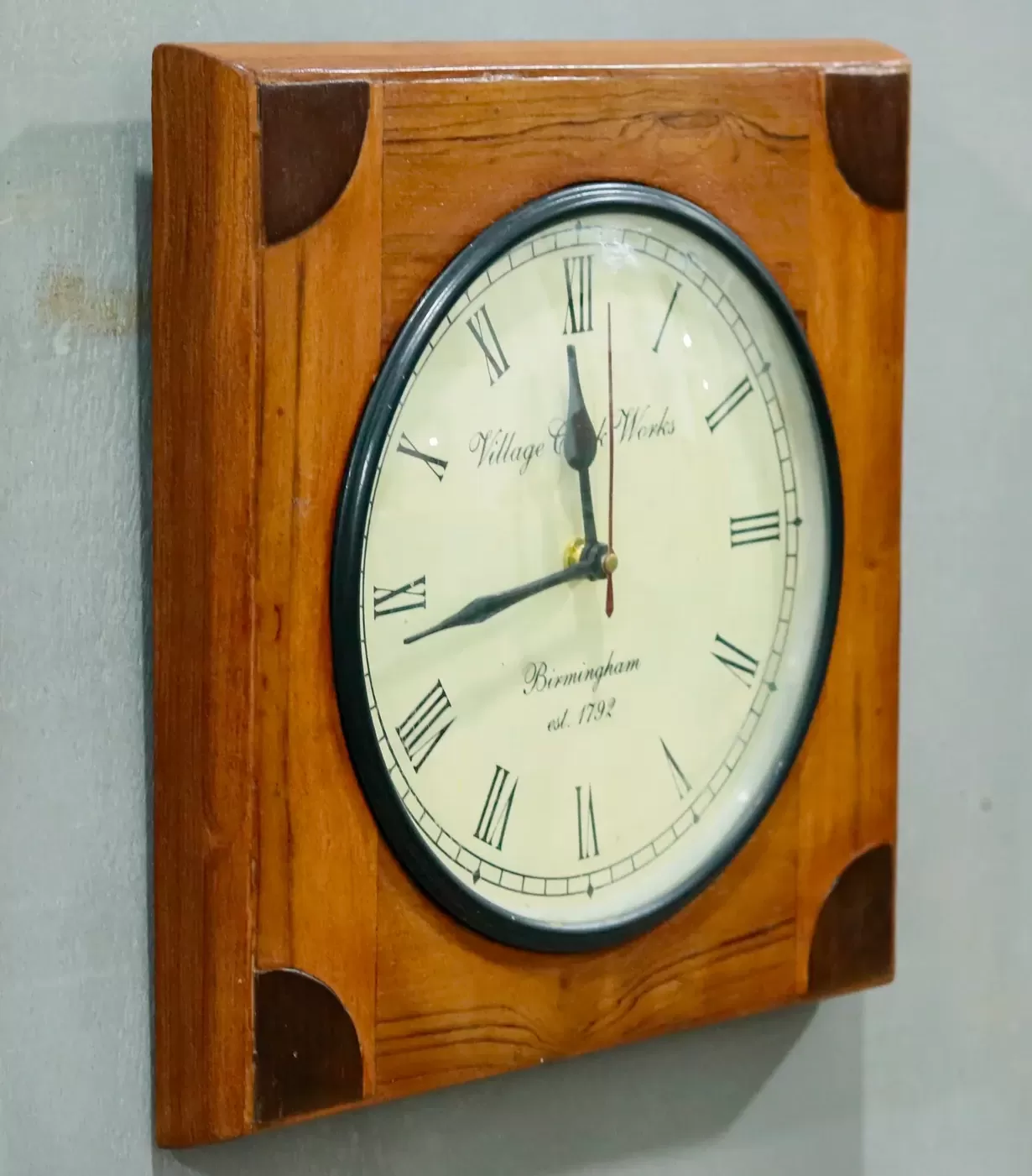 Teak Wood Wall Clock