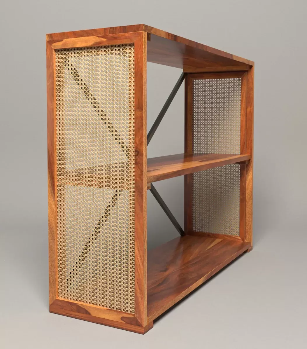 Cane Wood Storage Rack