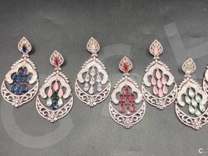 American Diamond Earrings in Multicolour