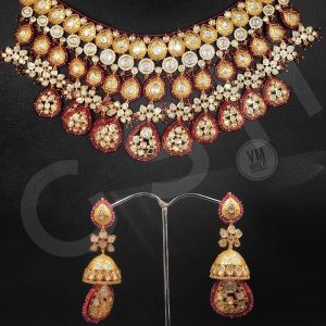 Kundan Choker Necklace with Earrings