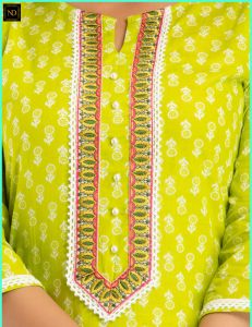Embroidered Neck Ladies Suit
