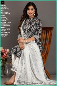 Embroidered Neck Cotton Suit
