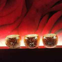 Mercury treated Glass Votive Candle Holder
