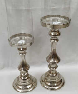 Aluminium & Glass Pillar Candle Stand in Moradabad