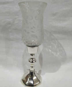 Aluminium Glass Hurricane Candle Stand