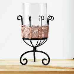 Clear Glass Candle Holder